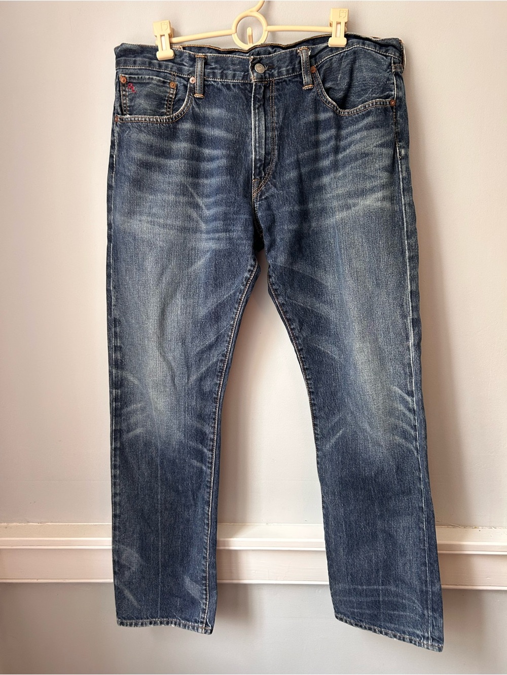 Polo Ralph Lauren Jeans Mens 36x32 Hampton Straight Authentic Dungarees Blue Mid
